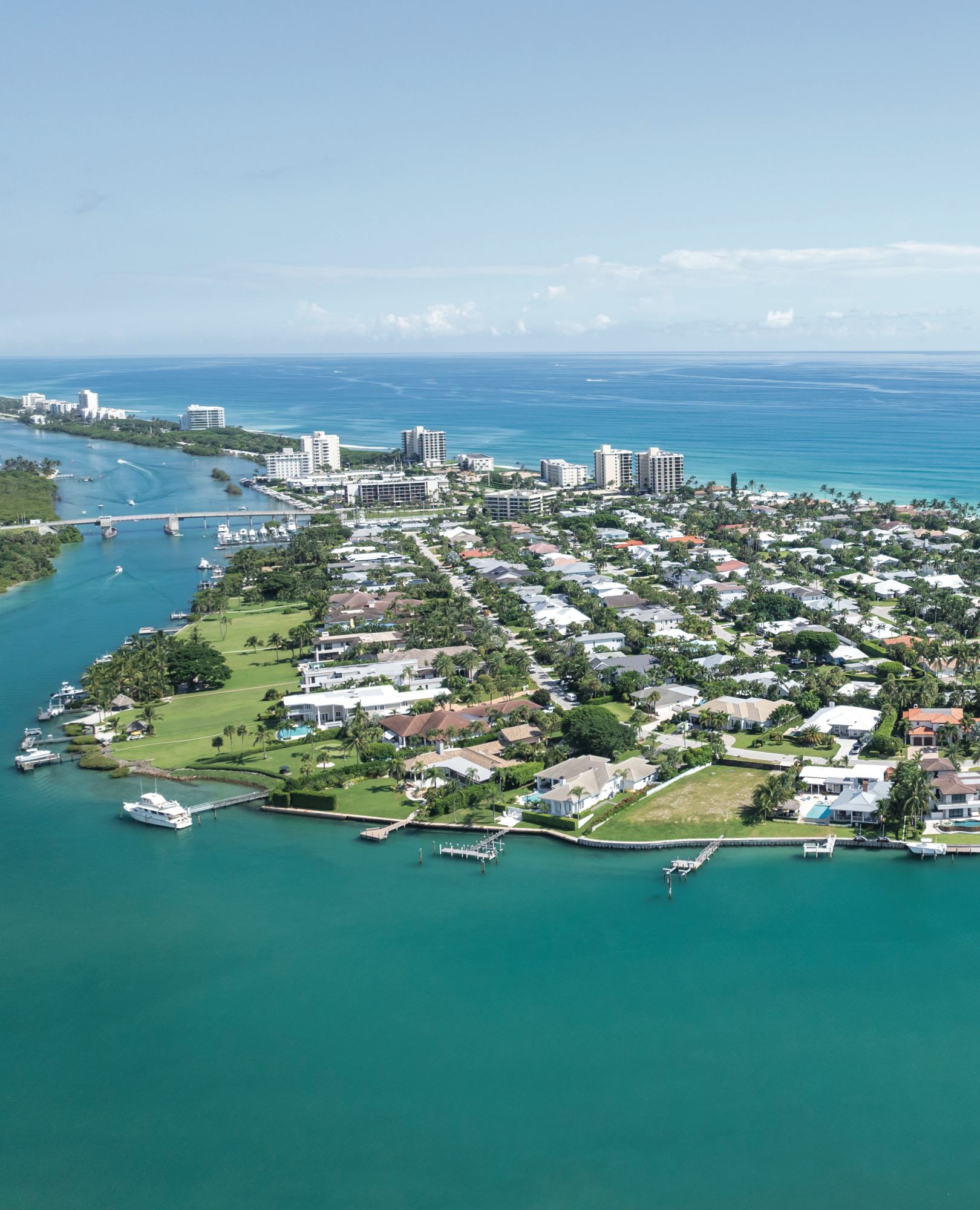 Jupiter Inlet Colony and the inlet from above