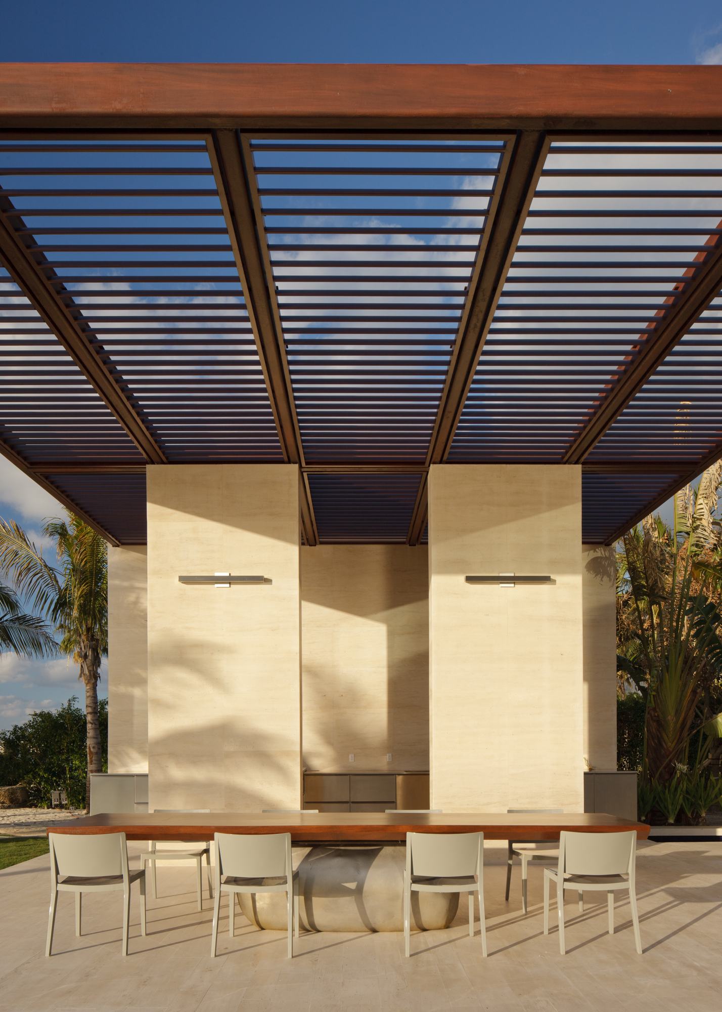 The outdoor dining pavilion