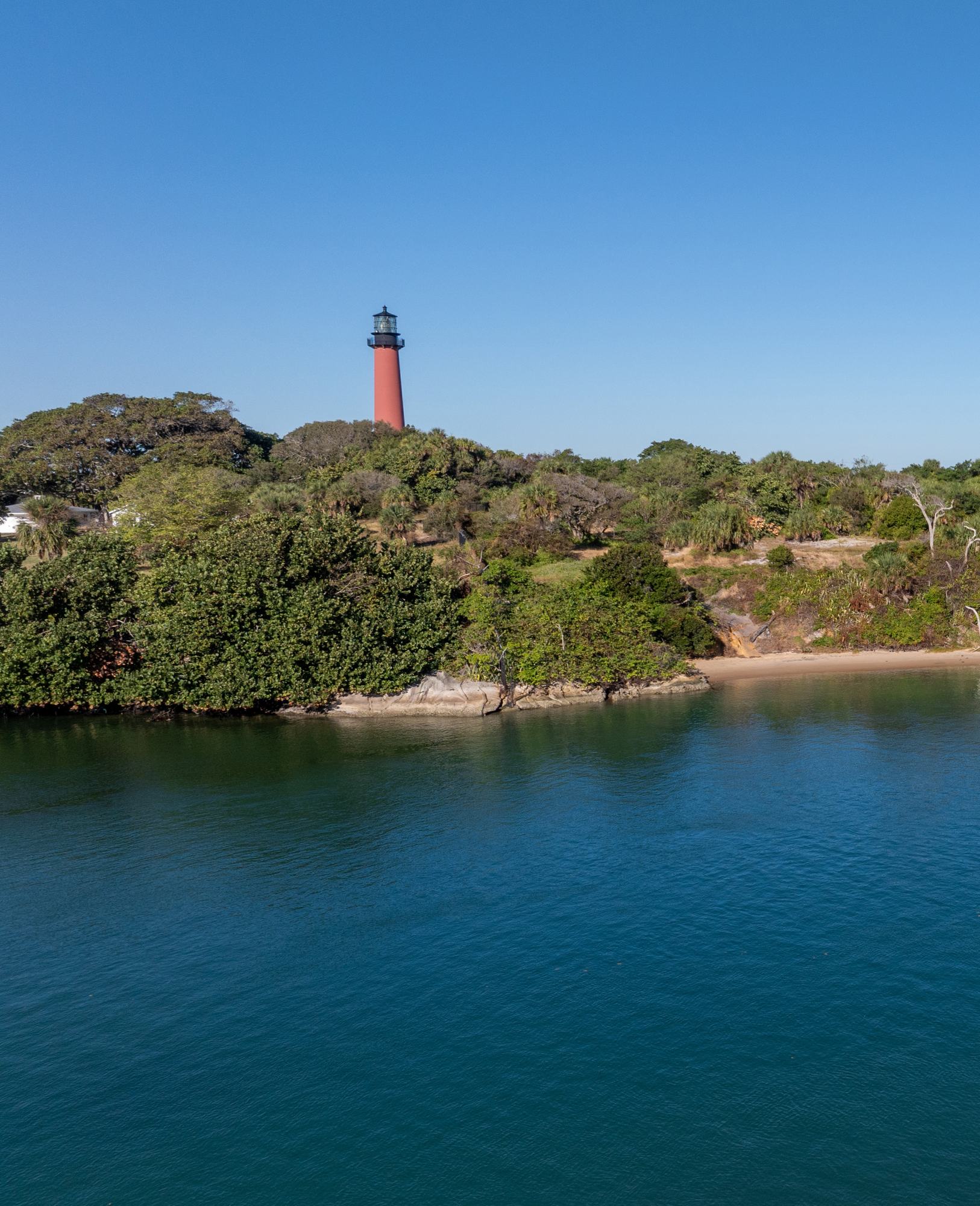 The lighthouse across the water from Tequesta