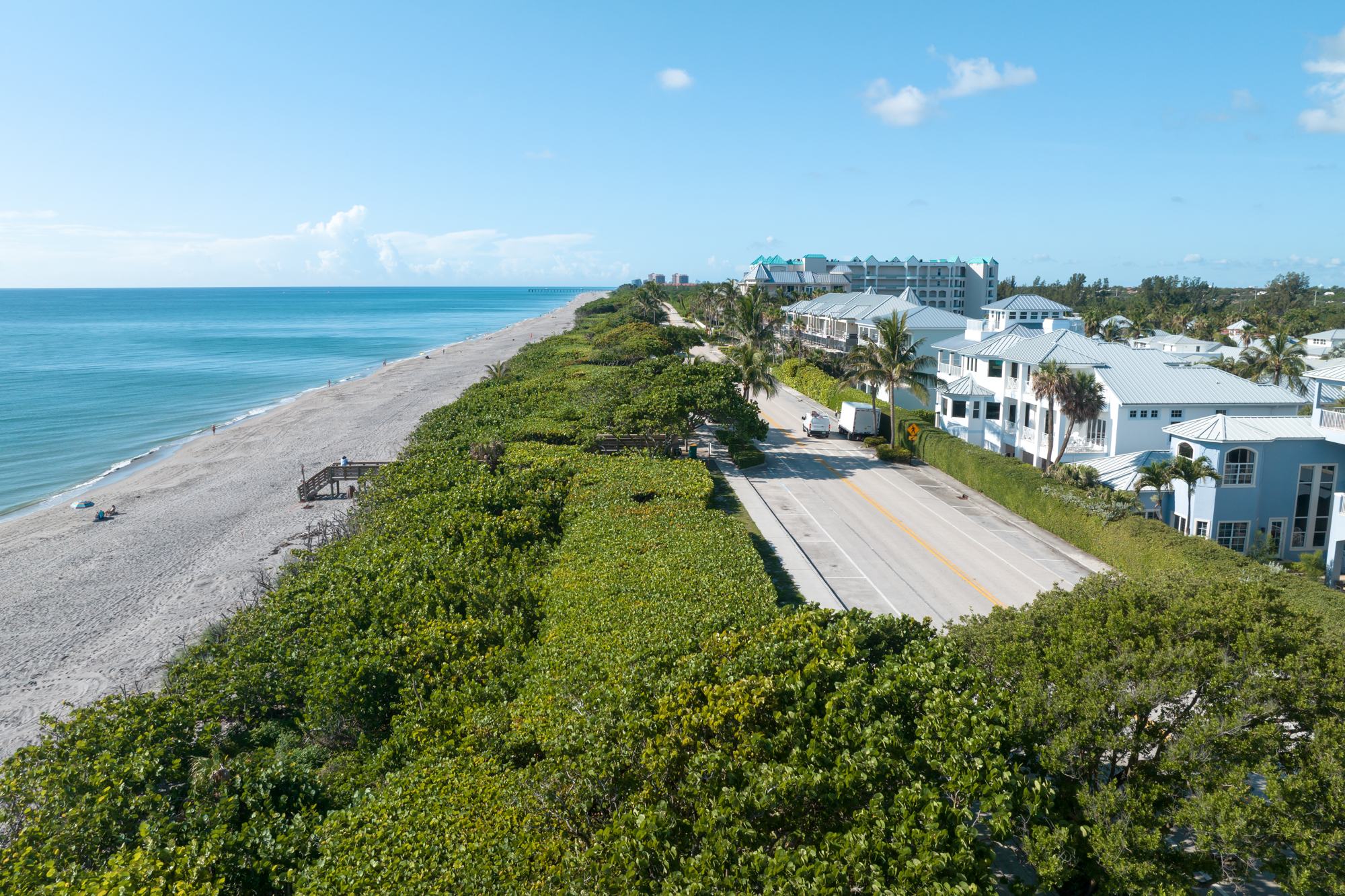 The beach road and the ocean