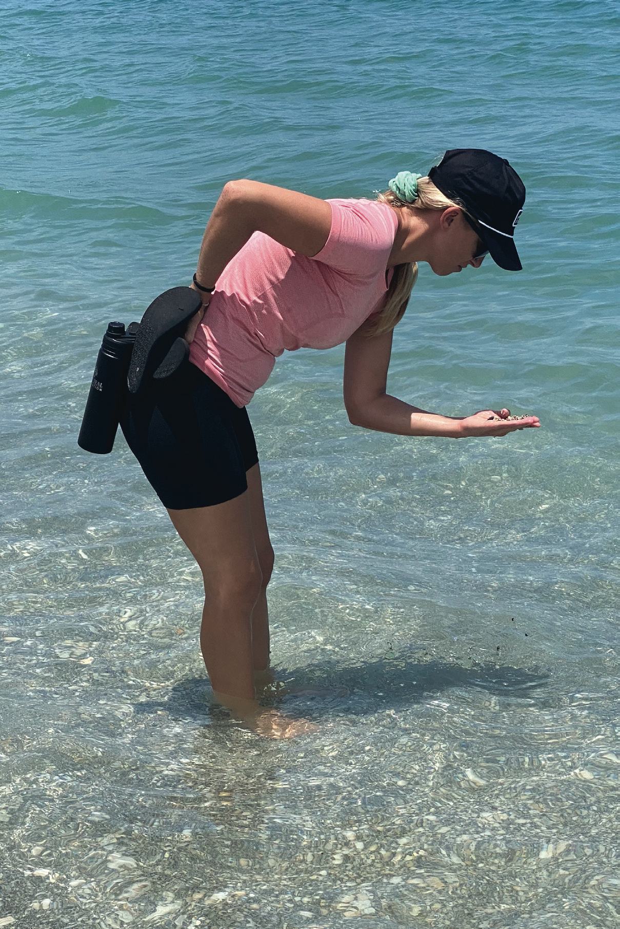 Camilla looking for shark teeth