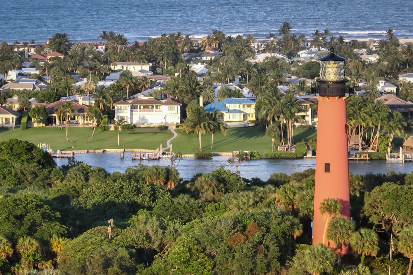 The lighthouse and the town